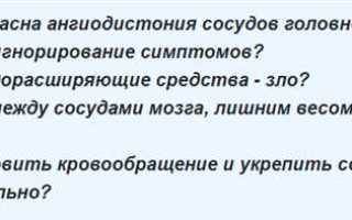 Ангиодистония сосудов головного мозга