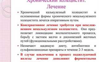 Лечение симптомов холецистита