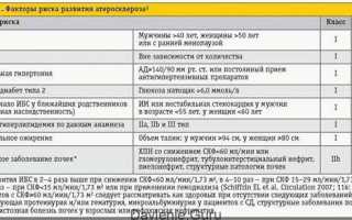 Факторы риска развития атеросклероза
